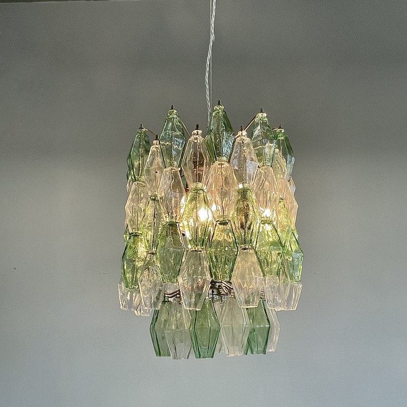 Carlo SCARPA designed Polyhedron Chandelier by VENINI 1970s