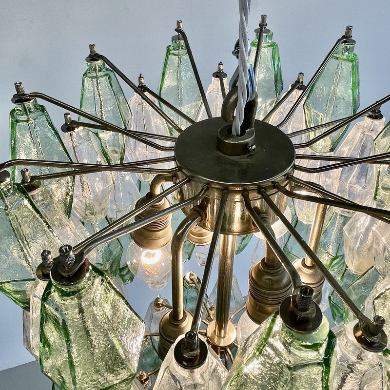 Carlo SCARPA designed Polyhedron Chandelier by VENINI 1970s