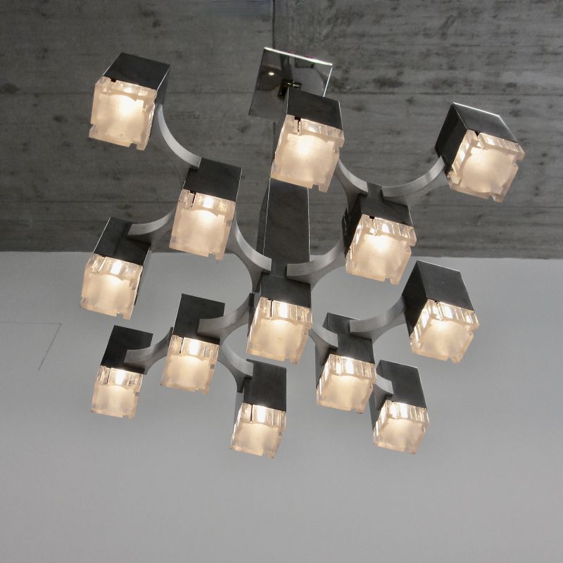 Hanging Lamp by Gaetano SCIOLARI (13 lights), 1960s