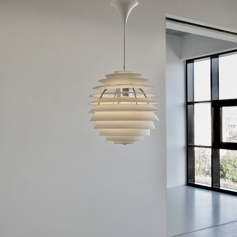 Large PH Louvre Pendant by Poul HENNINGSEN for Louis Poulsen, 1970s