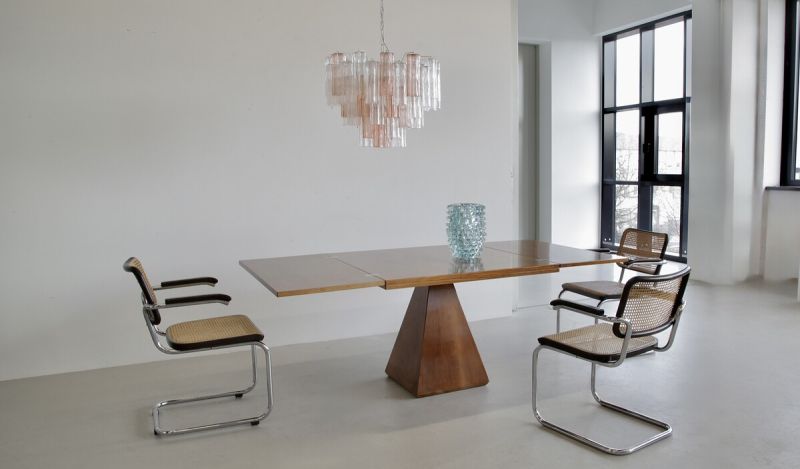 Large Tronchi MURANO Glass Chandelier (rose and clear glass), Italy