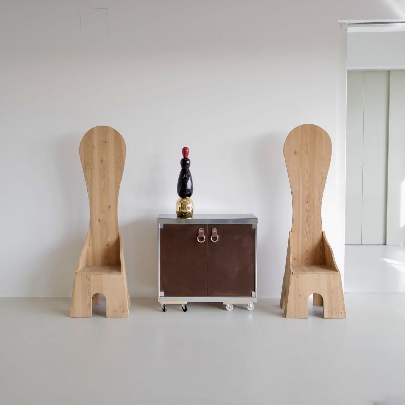 PAIR of 'Fratina' Chairs by Mario CEROLI, 1972, SIGNED