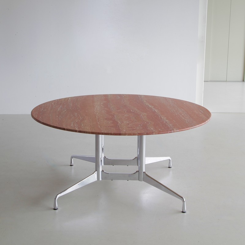 VITRA Dining Table with Travertine top, design Charles & Ray EAMES