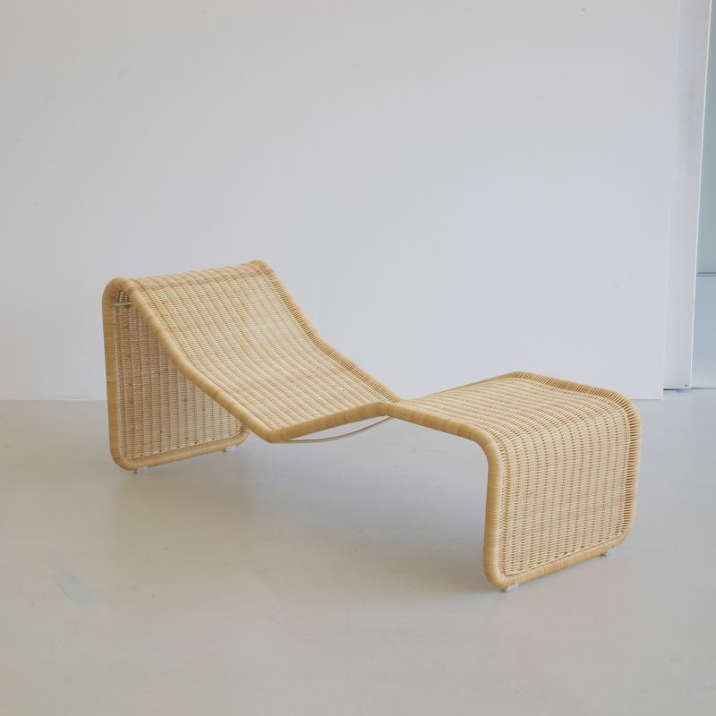 Wicker Chaiselongue PS3 by Tito AGNOLI for BONACINA, 1964
