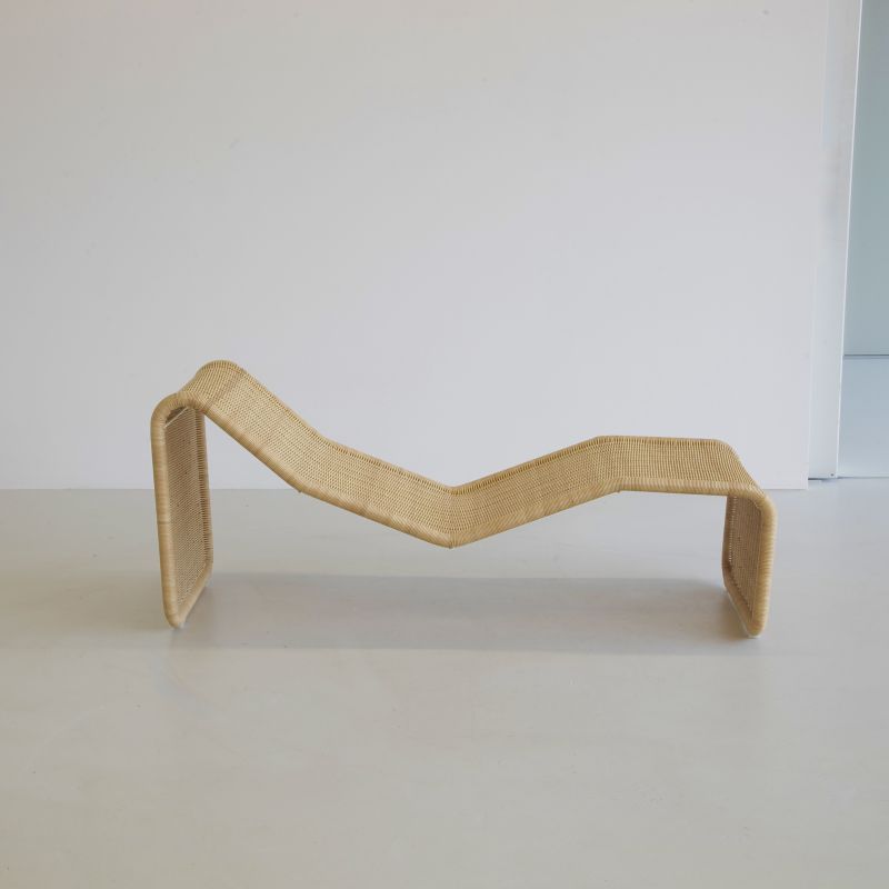Wicker Chaiselongue PS3 by Tito AGNOLI for BONACINA, 1964