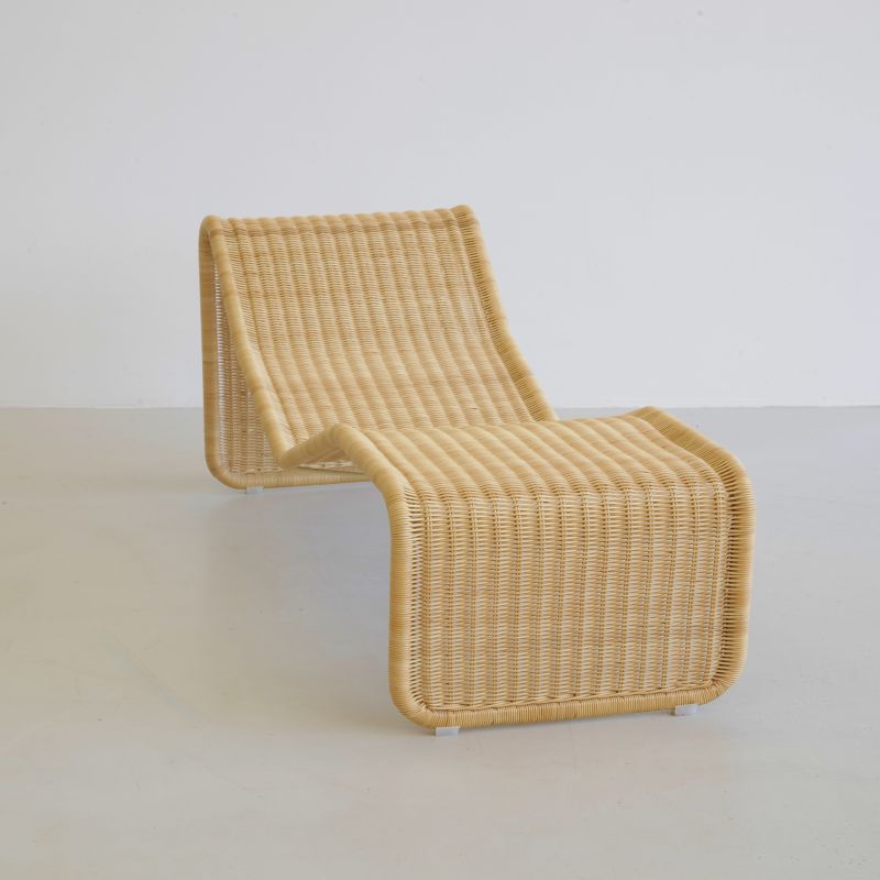Wicker Chaiselongue PS3 by Tito AGNOLI for BONACINA, 1964