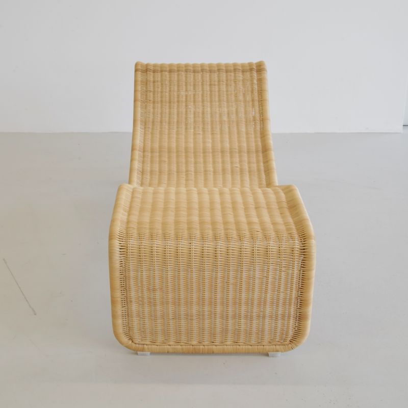 Wicker Chaiselongue PS3 by Tito AGNOLI for BONACINA, 1964