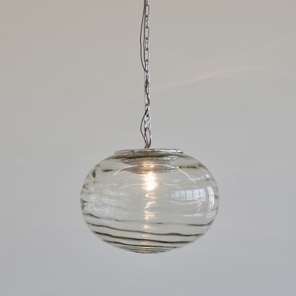 Handblown Glass Pendant Light, Italy 1960s