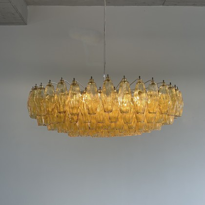 Large Polyhedron Glass Chandelier by Carlo SCARPA