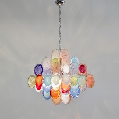 Multi-Colored Murano Glass VISTOSI Chandelier, 1980s