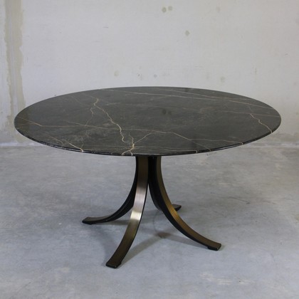 Osvaldo BORSANI, Round Marble Dining Table (black) 1964