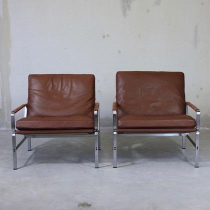 Pair of Leather Armchairs by FABRICS &amp; KASTHOLM