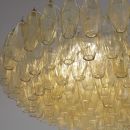 Large round Polyhedron Glass Chandelier by Carlo SCARPA