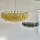 Large round Polyhedron Glass Chandelier by Carlo SCARPA