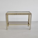 Brass and nickel plated Console Table by Romeo REGA, Italy 1970