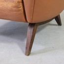 Brown Leather Lounge Chair by ILLUM WIKKELSO