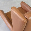 Brown Leather Lounge Chair by ILLUM WIKKELSO