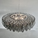 Large Polyhedron Grey Glass Chandelier by Carlo SCARPA