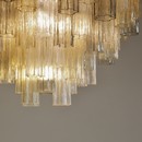 Large Tronchi MURANO Glass Chandelier (amber, grey and clear glass), Italy