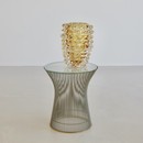 MURANO Glass Vase, Italy ( Yellow spikes)