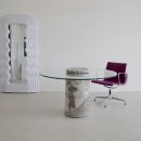 Original Round Dining Table by Angelo MANGIAROTTI for Sorgente dei Mobili, 1975.