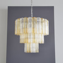 Tronchi MURANO Glass Chandelier (amber/ clear), Italy